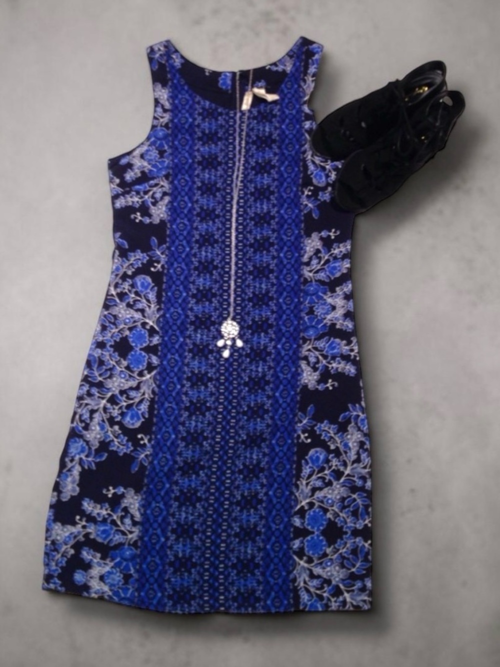Japna Blue Floral Mini Dress